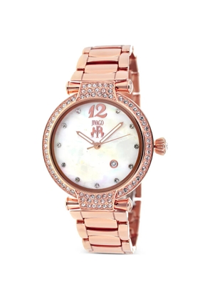 JIVAGO Bijoux crystal bezel 36mm watch - White