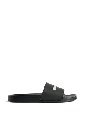 Balenciaga embossed-logo slides - Black