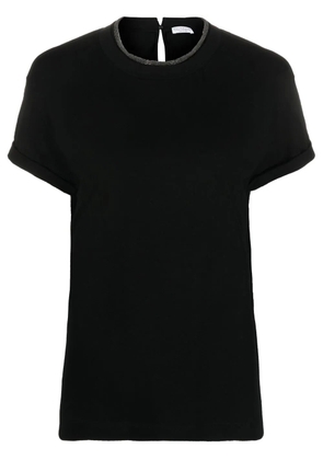 Brunello Cucinelli brass-embellished crew-neck T-shirt - Black