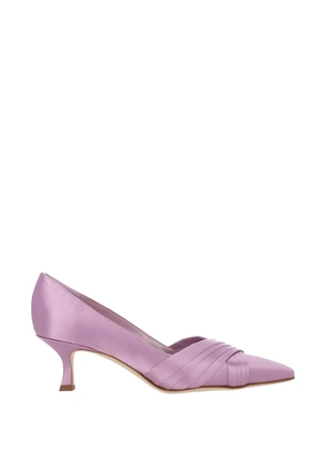 Manolo Blahnik pleated pointed-toe pumps - Purple