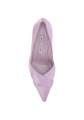 Manolo Blahnik pleated pointed-toe pumps - Purple