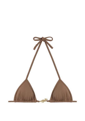 Reina Olga Splash fish-plaque triangle bikini top - Brown