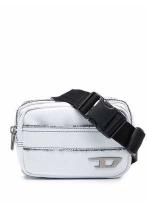 Diesel logo-plaque belt bag - White