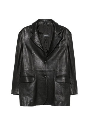 Manokhi grainy-effect button-fastening jacket - Black