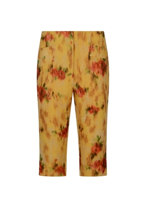 GANNI floral-print capri trousers - Yellow