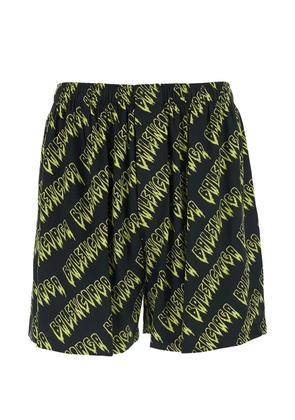 Balenciaga logo-print elasticated-waist shorts - Black