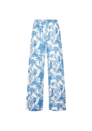 MC2 Saint Barth jungle-print palazzo pants - White
