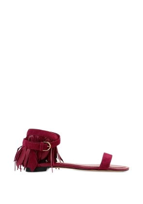Tod's Cuoio suede flat sandals - Red