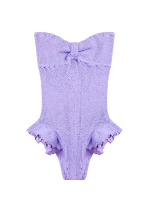 Reina Olga Laila ruffled crinkled swimsuit - Purple
