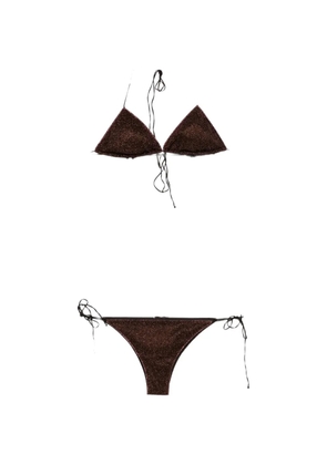 Oséree glitter-effect triangle bikini - Brown