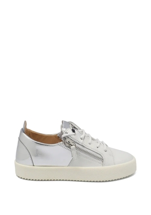 Giuseppe Zanotti Double zip leather sneakers - White