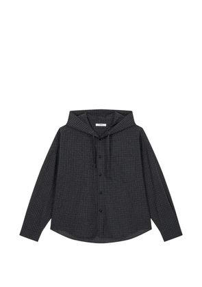 TOMBOY hooded checkered shirt jacket - Black