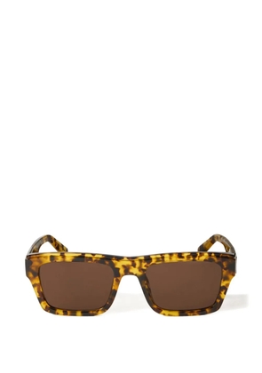 Off-White tortoiseshell-effect rectangle-frame sunglasses - Brown