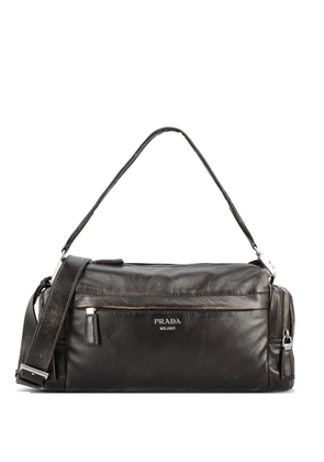 Prada logo-print shoulder bag - Brown