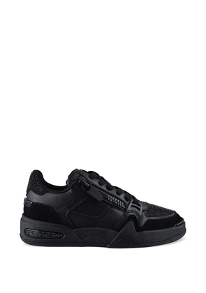 Giuseppe Zanotti Ghost rhinestone zip leather sneakers - Black