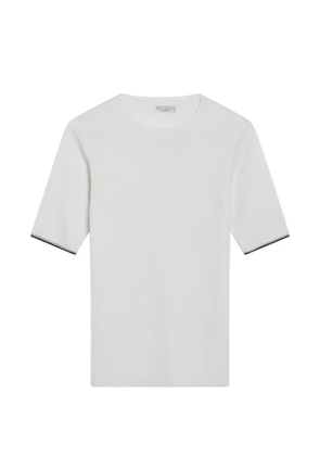 Brunello Cucinelli ribbed short-sleeved sweater - Neutrals