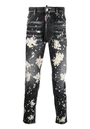 DSQUARED2 paint splatter-print denim jeans - Black