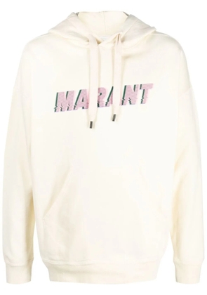 MARANT logo-print drawstring hoodie - Neutrals
