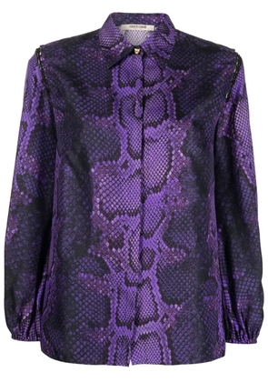 Roberto Cavalli snake-print silk shirt - Purple