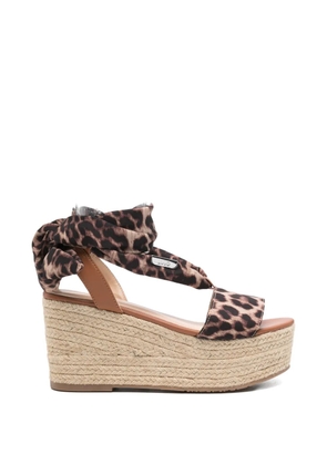 LIU JO leopard-print wedge sandals - Brown