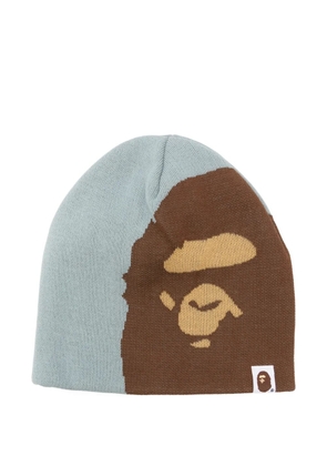 A BATHING APE® Ape Head intarsia-knit beanie hat - Grey