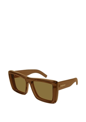 Saint Laurent rectangle-frame sunglasses - Brown