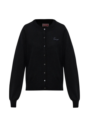 Kenzo Signature logo-embroidered wool cardigan - Black