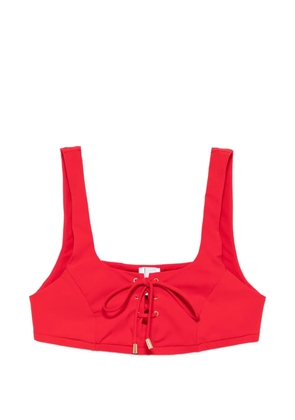 Moschino lace-up bikini top - Red