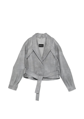 Manokhi Karo belted double-breasted jacket - Grey