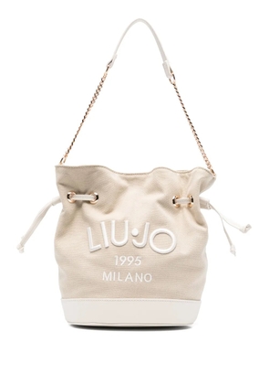 LIU JO logo-patch bucket bag - Neutrals