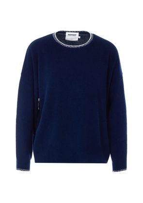 Not Shy Charlie embroidered crew-neck sweater - Blue