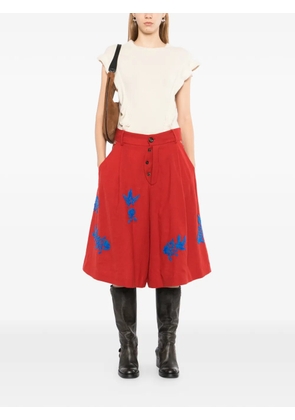 GG IN RED graphic-embroidered shorts