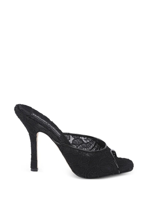 Ermanno Scervino lace-overlay peep-toe sandals - Black