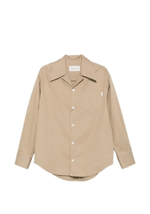 AMI Paris check-trim camp-collar shirt - Neutrals