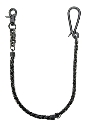 D'amico braided leather-chain keychain - Black