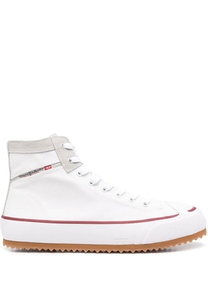Diesel side logo-print detail sneakers - White