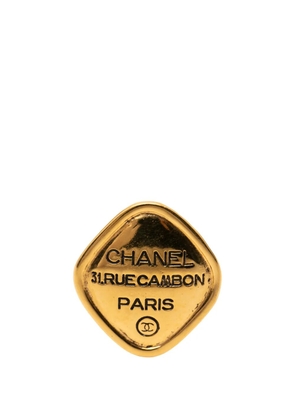 CHANEL Pre-Owned 1970-1980 Gold Plated 31 Rue Cambon Diamond Brooch costume brooch