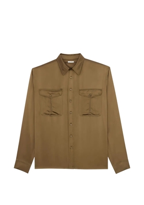 Saint Laurent flap-pocket silk shirt - Green