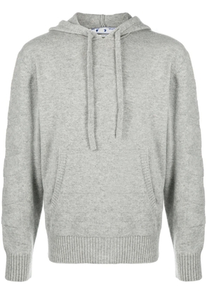 Off-White diagonal stripe cashmere hoodie - Grey