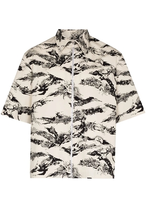 Givenchy Gothic printed zip shirt - White