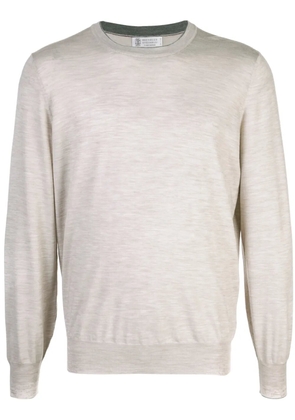 Brunello Cucinelli crew-neck fine-knit jumper - Brown