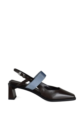Anest Collective square-toe contrast-strap mules - Brown