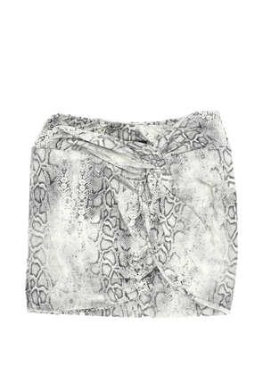Federica Tosi snake-print knotted mini skirt - White