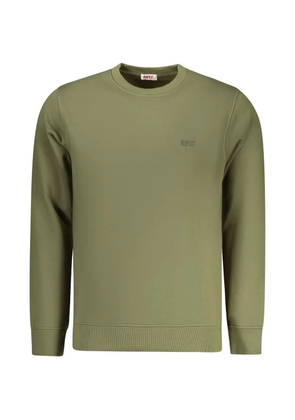 RIFLE logo-detail ribbed-trim sweater - Green