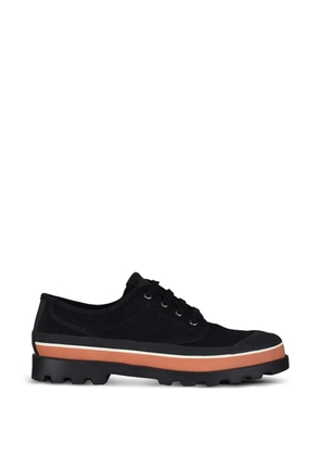 Valentino Garavani perforated-canvas lace-up sneakers - Black