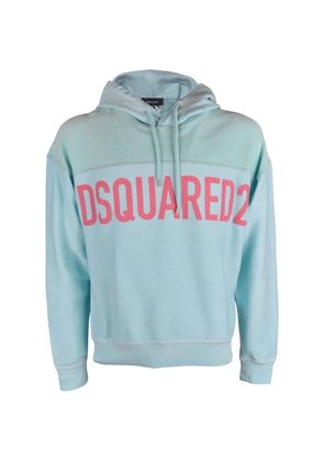DSQUARED2 logo drawstring hoodie - Blue