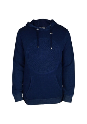Balmain embossed-logo hoodie - Blue
