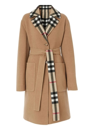 Burberry reversible check wool coat - Neutrals