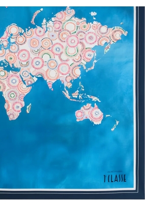 ALVIERO MARTINI 1° CLASSE Geo Dots square scarf - Blue