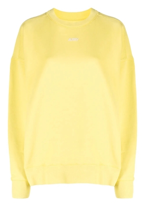 Autry logo-print cotton jumper - Yellow